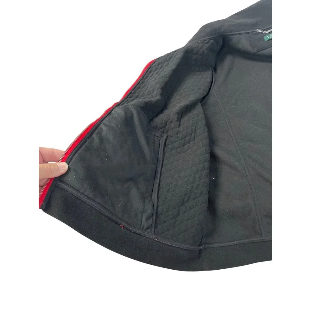Lauren Ralph Lauren Womens Black Red Diamond Quilted Zip Fleece Jacket Sz 3X SKU - Picture 14 of 16